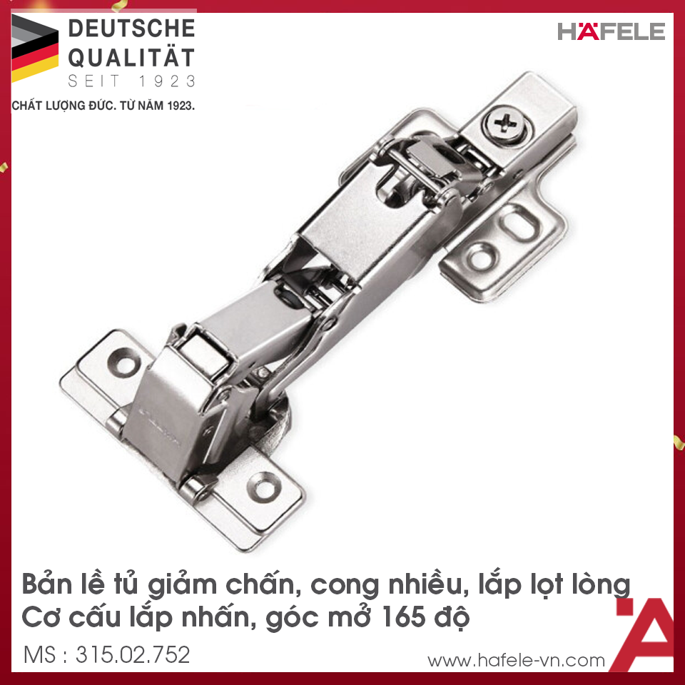 Bản Lề Lọt Lòng Metalla SM 165º Hafele 315.02.752