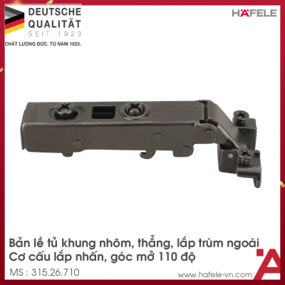 Bản Lề Metalla SM 110º Trùm Ngoài Hafele 315.26.710