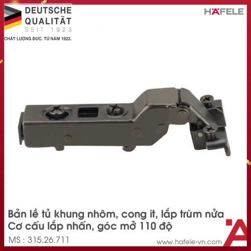 Bản Lề Metalla SM 110º Trùm Nửa Hafele 315.26.711