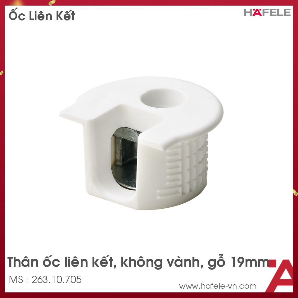 Vỏ Nối Cho Gỗ Dày 19mm Hafele 263.10.705