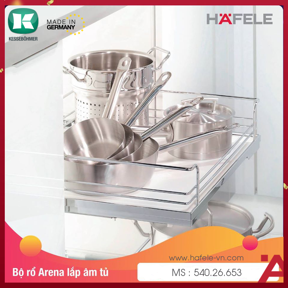Rổ Kéo Lọt Lòng 400mm Hafele 540.26.653