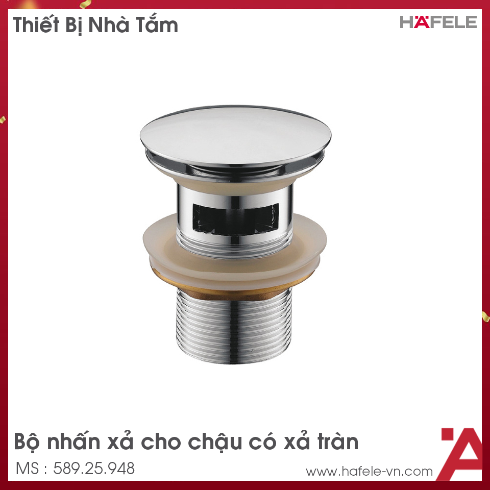 Bộ Nhấn Xả Cho Lavabo Có Xả Tràn Hafele 589.25.948