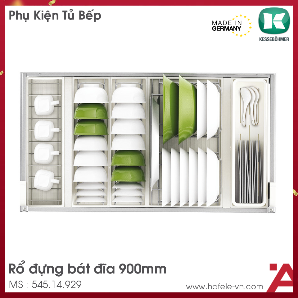 Rổ Đựng Bát Đĩa Trên 900mm Hafele 545.14.929