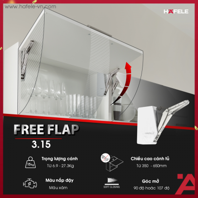 Bộ Tay Nâng Free Flap 3.15 Hafele 493.05.863