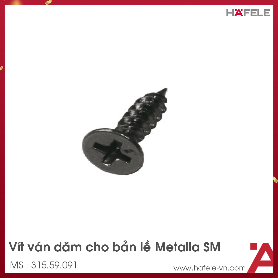 Vít Đen 4 x 15.5mm Hafele 315.59.091