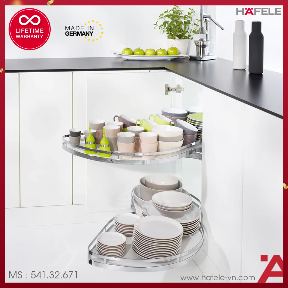 Bộ Rổ Góc Lemans II Xoay Trái Hafele 541.32.671