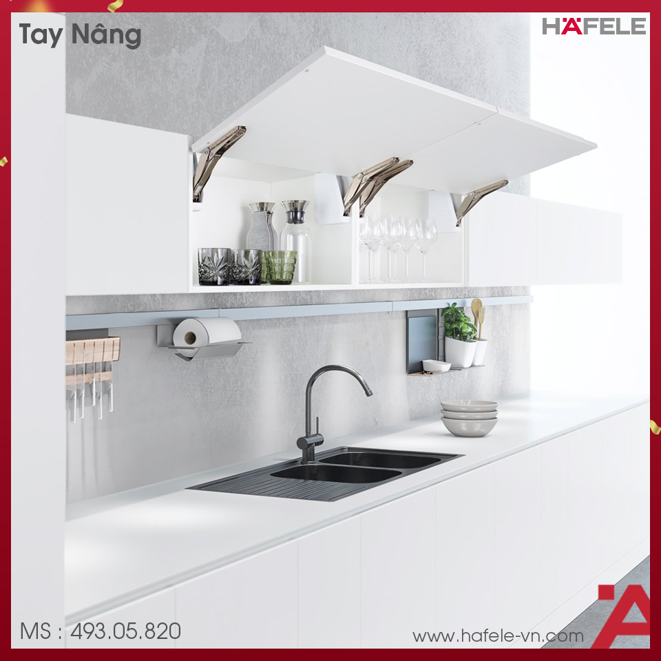 Bộ Tay Nâng Free Flap 1.7 Màu Trắng Hafele 493.05.820