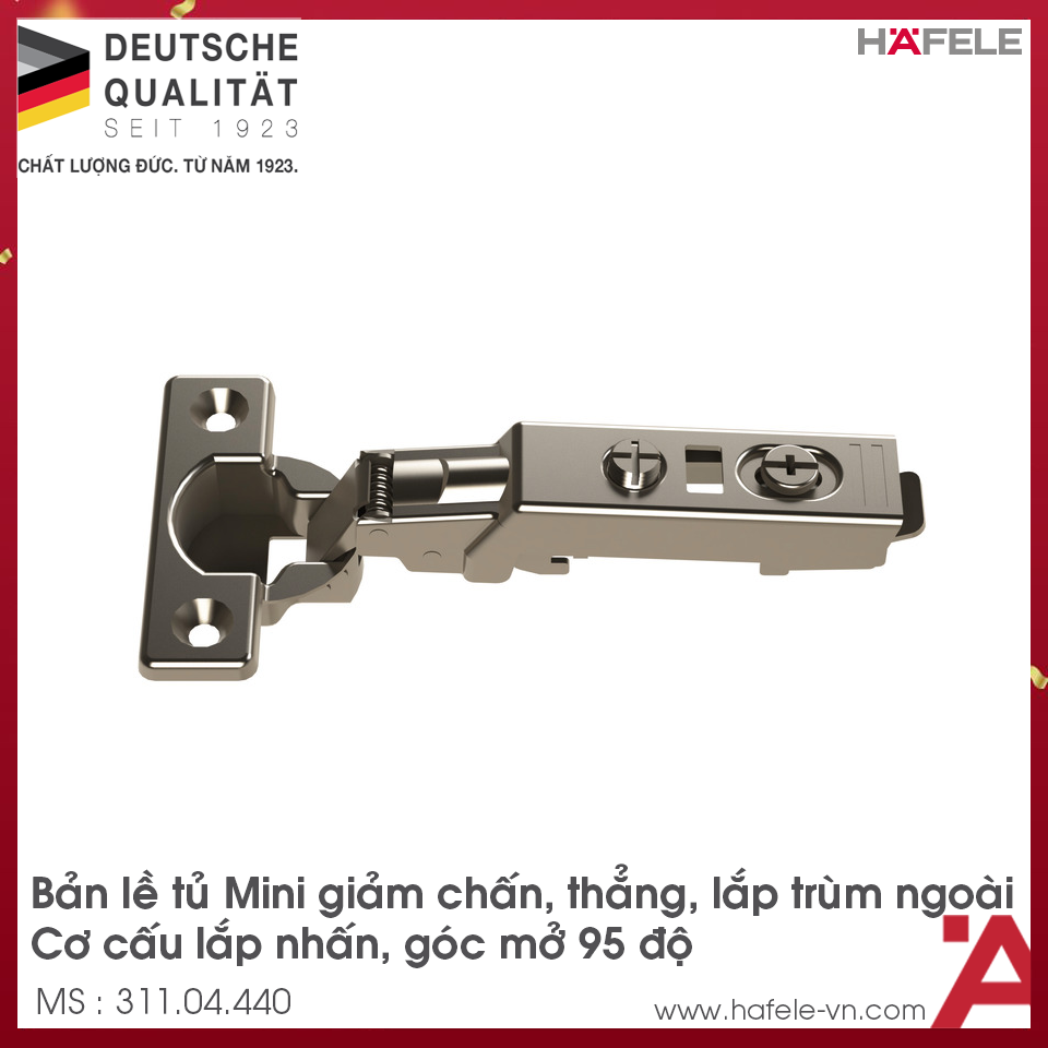 Bản Lề Trùm Ngoài Metalla SM 95º Mini Hafele 311.04.440