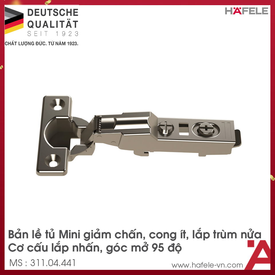Bản Lề Trùm Nửa Metalla SM 95º Mini Hafele 311.04.441