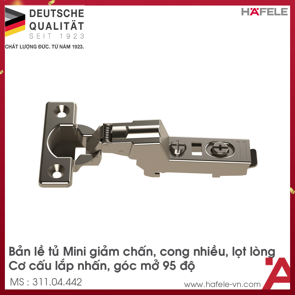 Bản Lề Lọt Lòng Metalla SM 95º Mini Hafele 311.04.442