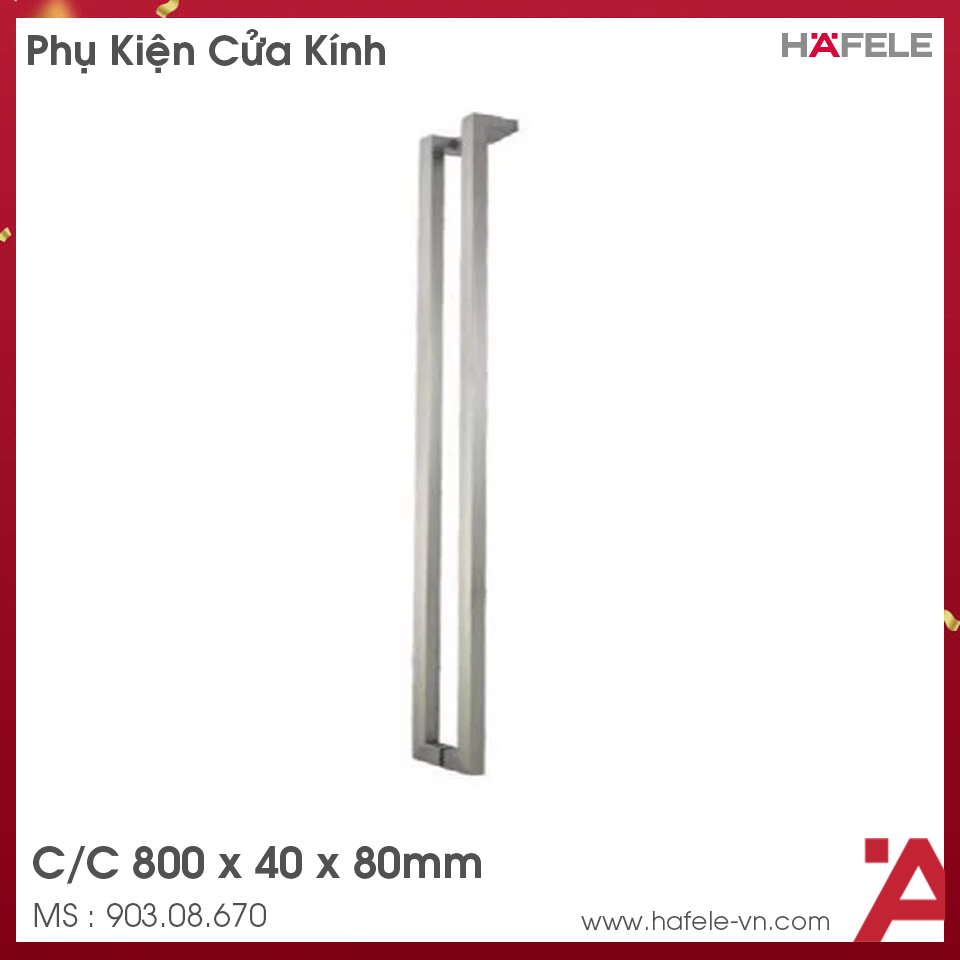 Tay Nắm Kéo Dạng Vuông C/C 800mm Hafele 903.08.670