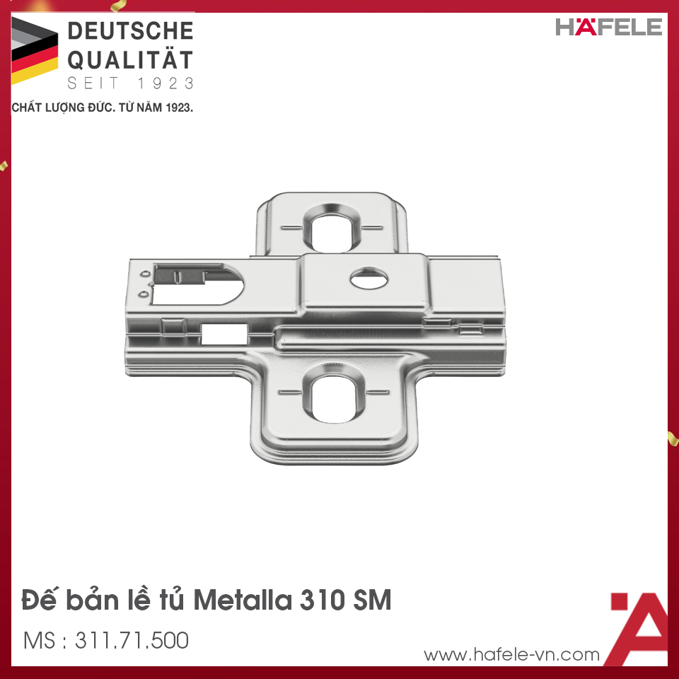 Đế Bản Lề Tủ Metalla 310 SM Hafele 311.71.500