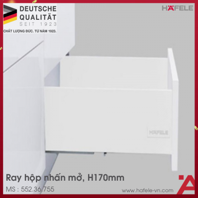 Ray Hộp Alto-S Nhấn Mở H170mm Hafele 552.36.755