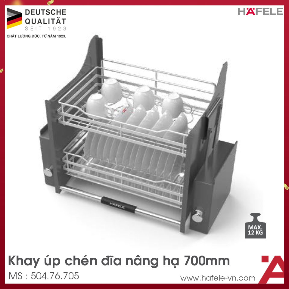Giá Bát Đĩa Nâng Hạ Oria 700mm Hafele 504.76.705