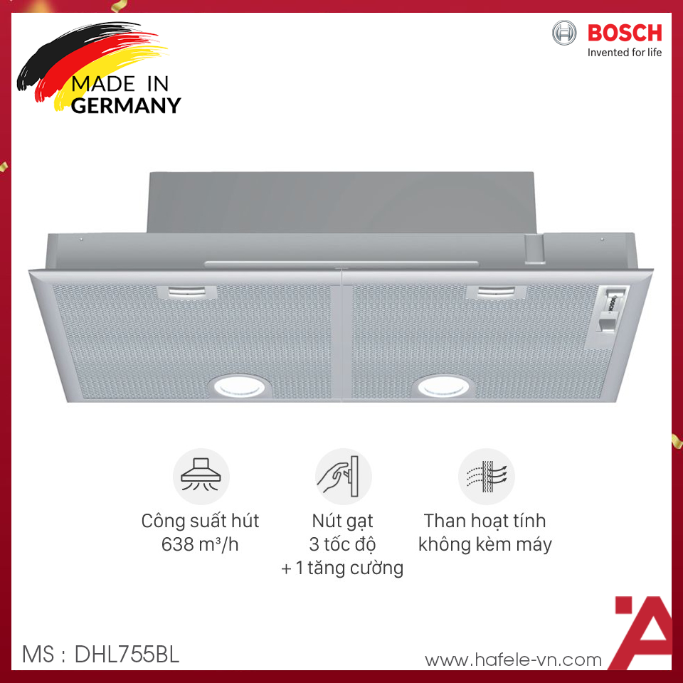 Máy Hút Mùi Âm Tủ Bosch DHL755BL