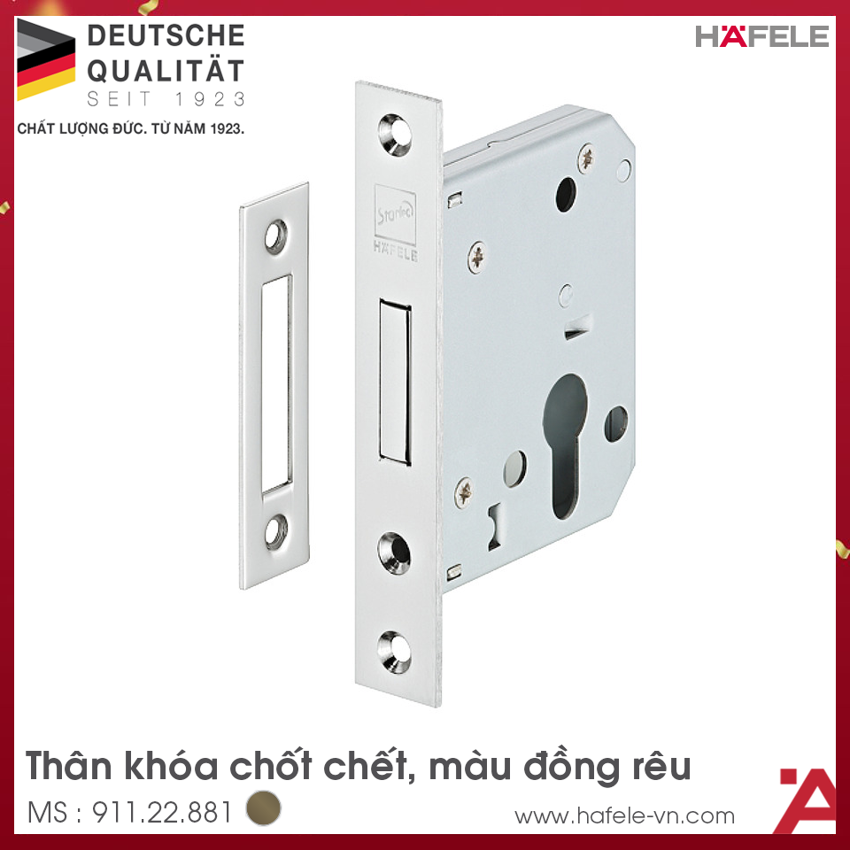 Thân Khóa Chốt Chết Hafele 911.22.881