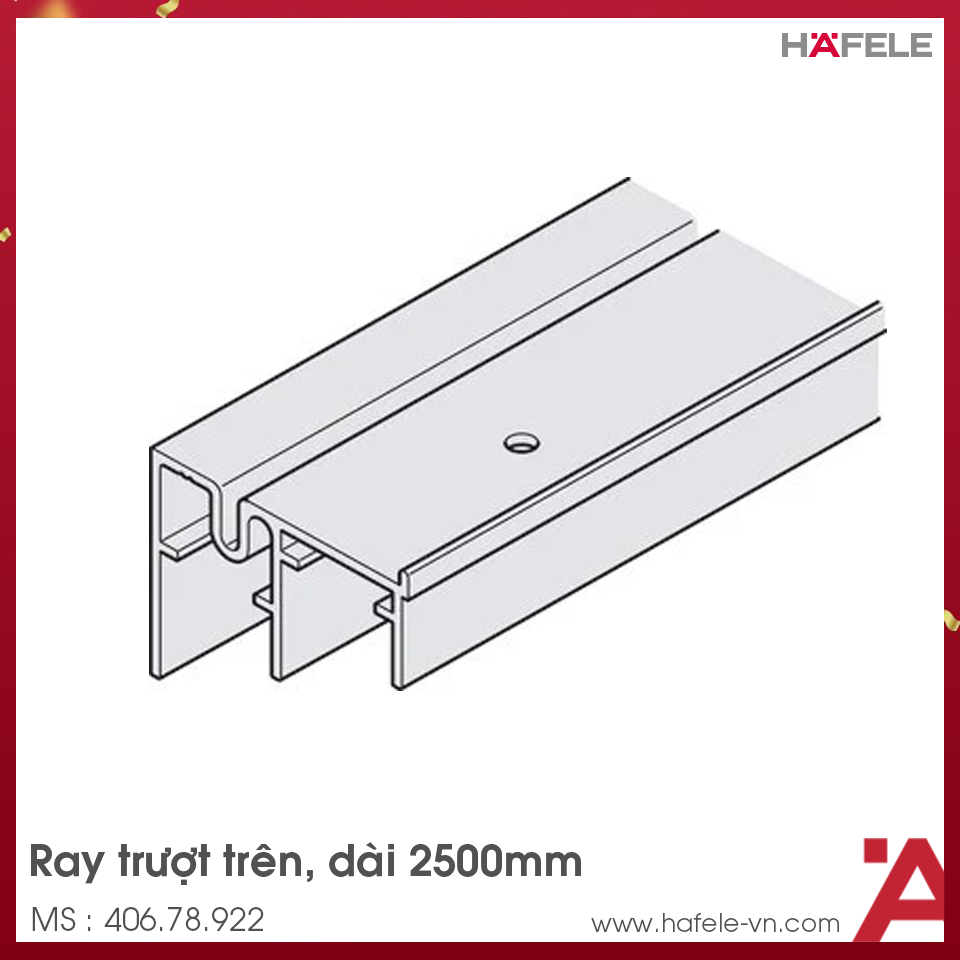 Ray Trượt Đôi Trên 2500mm Hafele 406.78.922