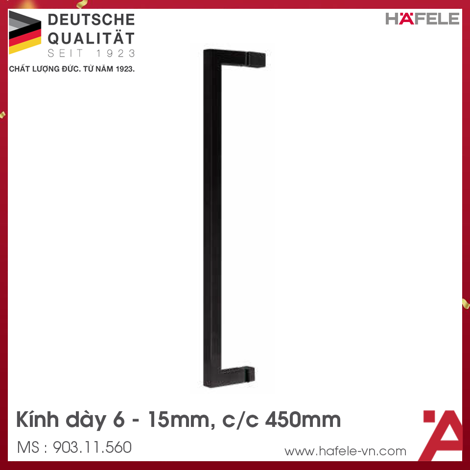 Tay Nắm Kéo Phòng Tắm Kính C/C 450mm Hafele 903.11.560