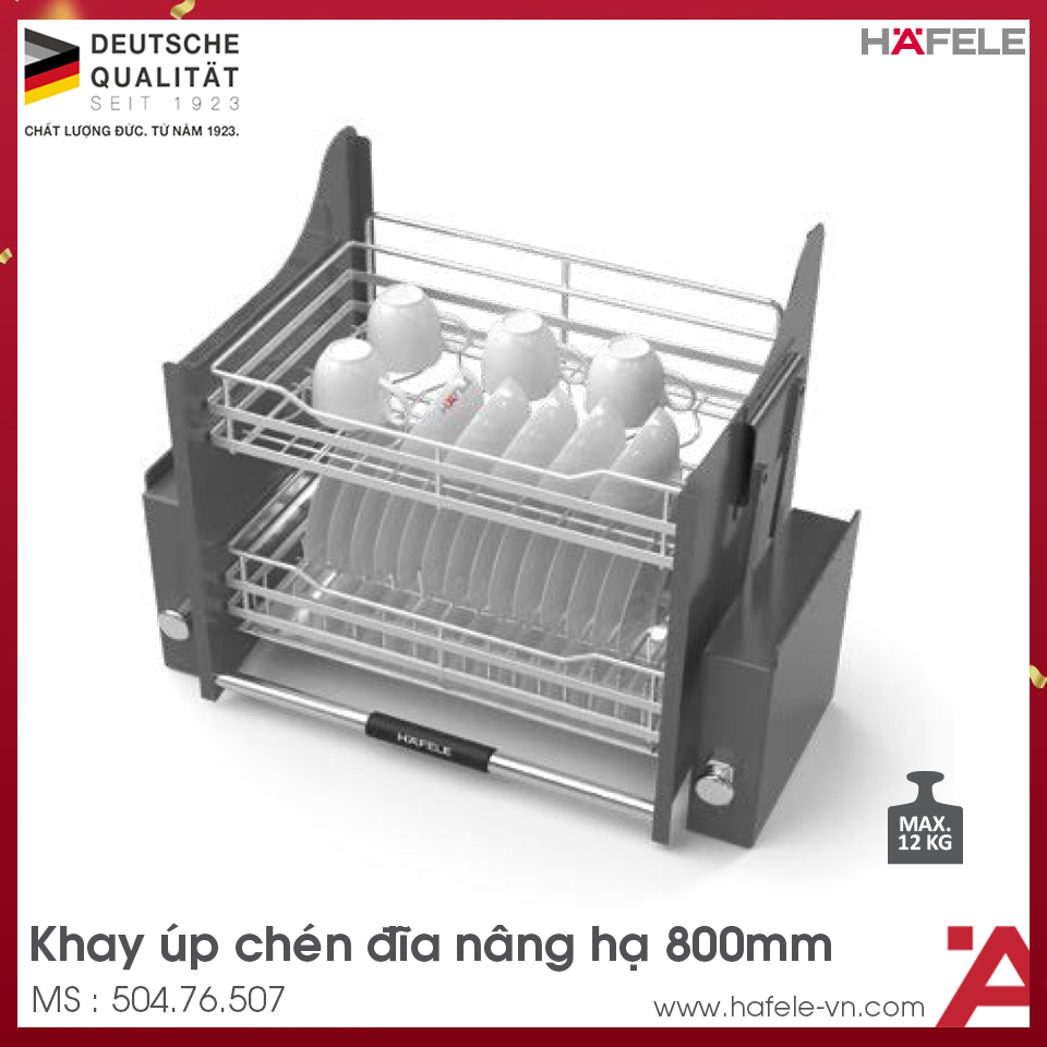 Giá Bát Đĩa Nâng Hạ Oria 800mm Hafele 504.76.507