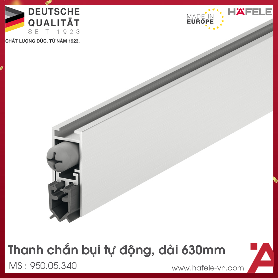 Thanh Chắn Bụi Tự Động 630mm Hafele 950.05.340