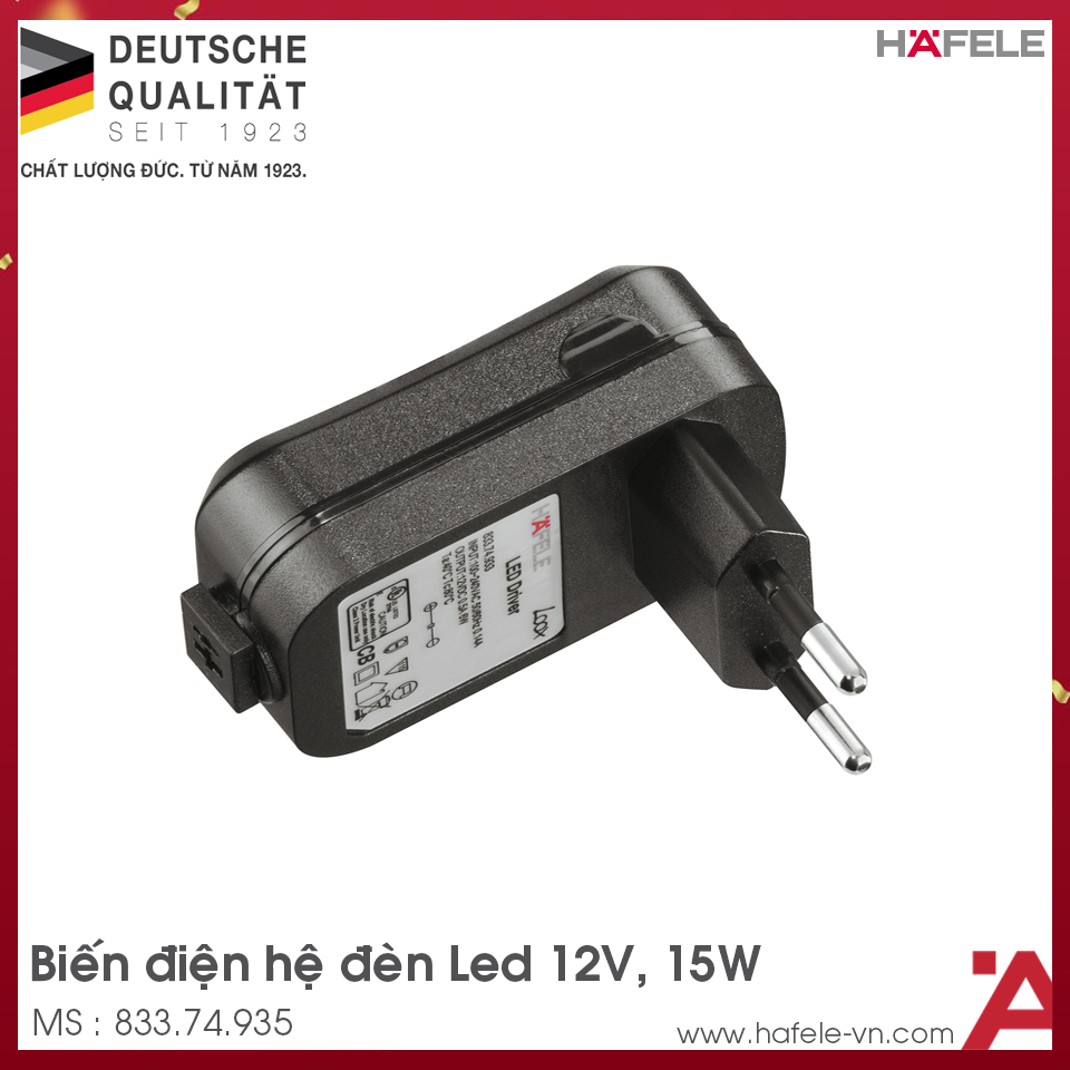 Biến Điện Đèn Led Đầu Cắm EU 12V Hafele 833.74.935