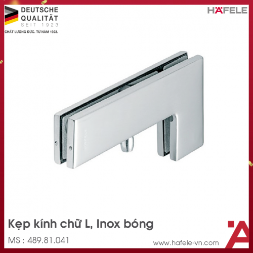 Kẹp Kính Chữ L Inox Bóng Hafele 489.81.041