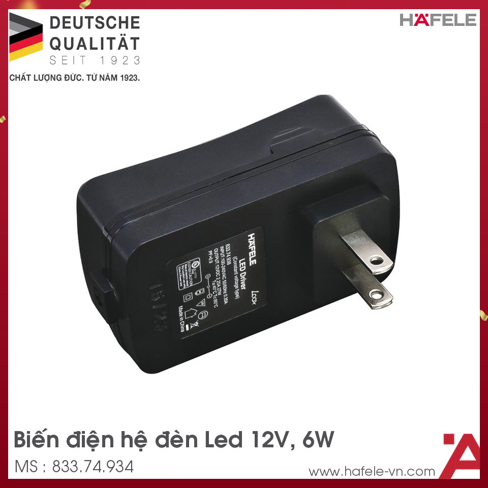 Biến Điện Đèn Led Đầu Cắm US 12V Hafele 833.74.934