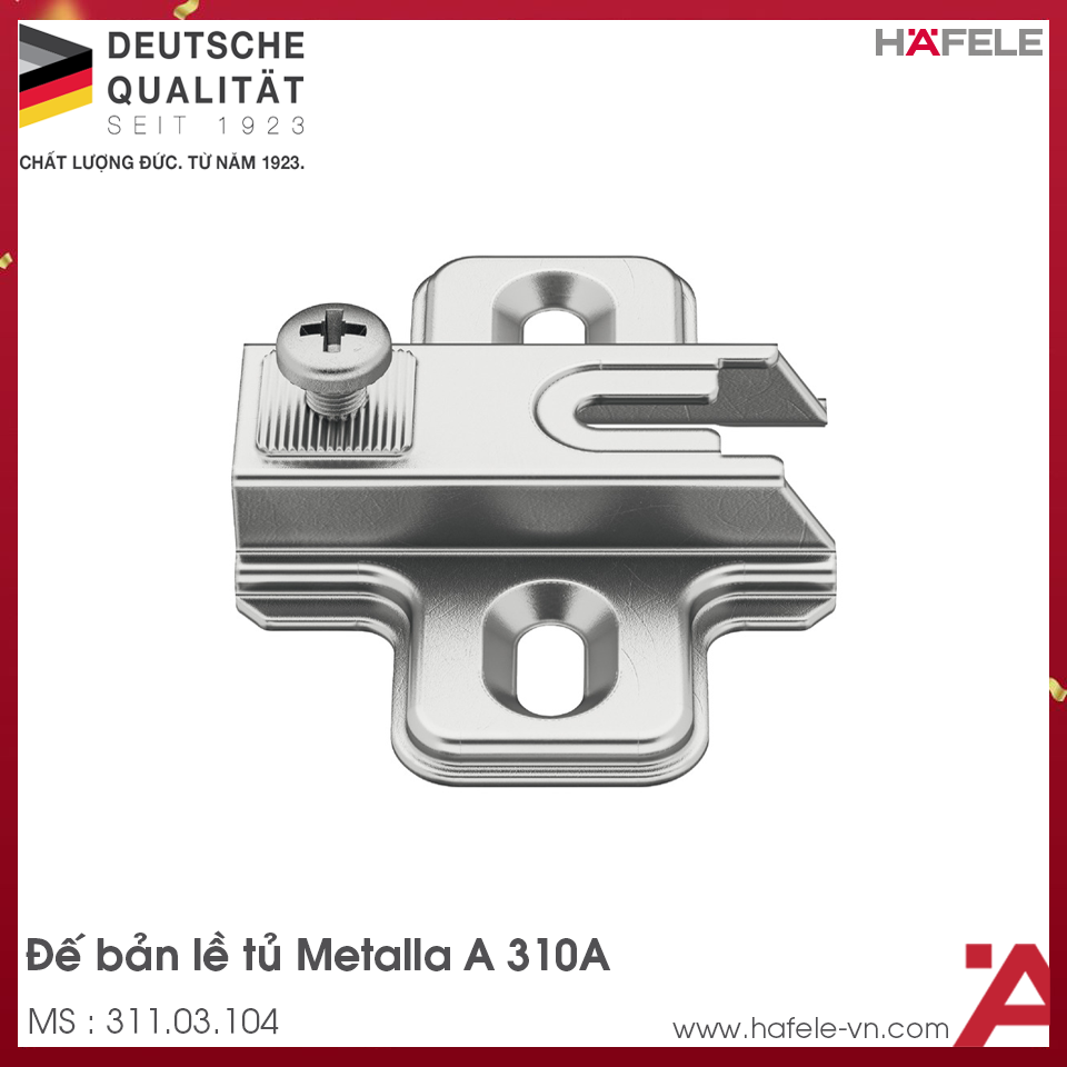 Đế Bản Lề Tủ Metalla A 310A Hafele 311.03.104