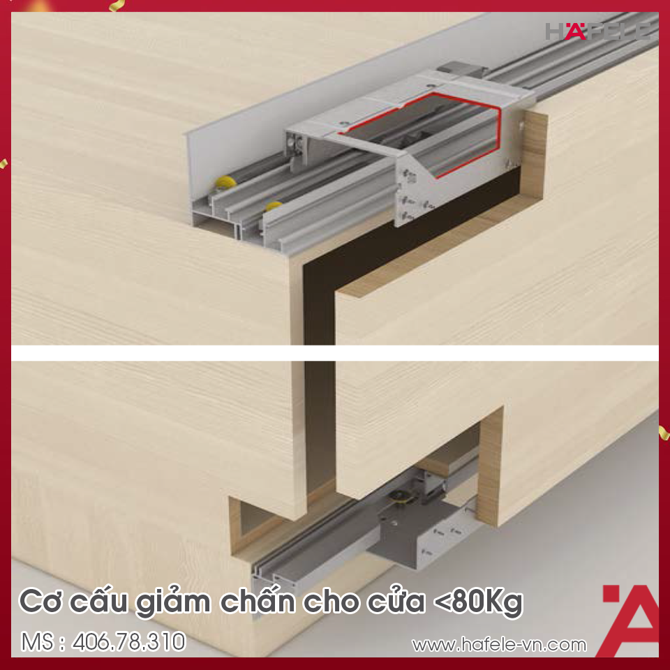 Cơ Cấu Đóng Giảm Chấn 80Kg Hafele 406.78.310