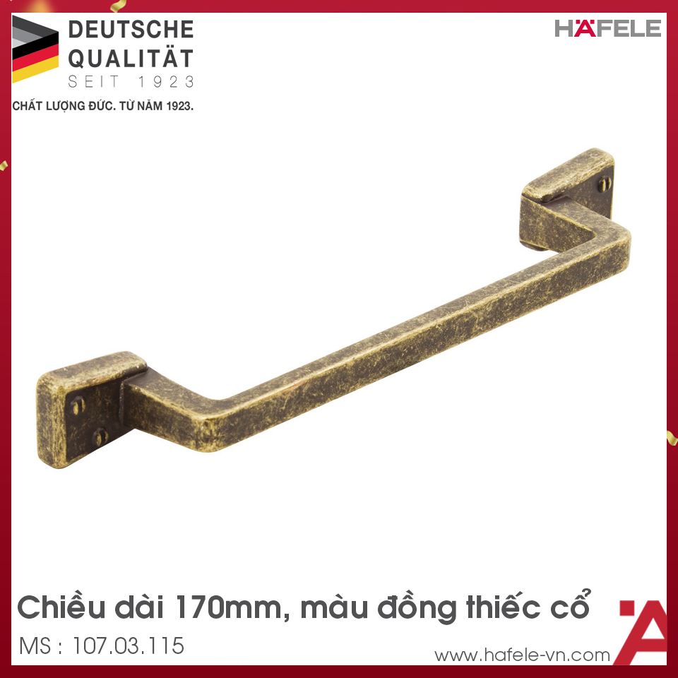 Tay Nắm Tủ Cổ Điển 170mm Hafele 107.03.115