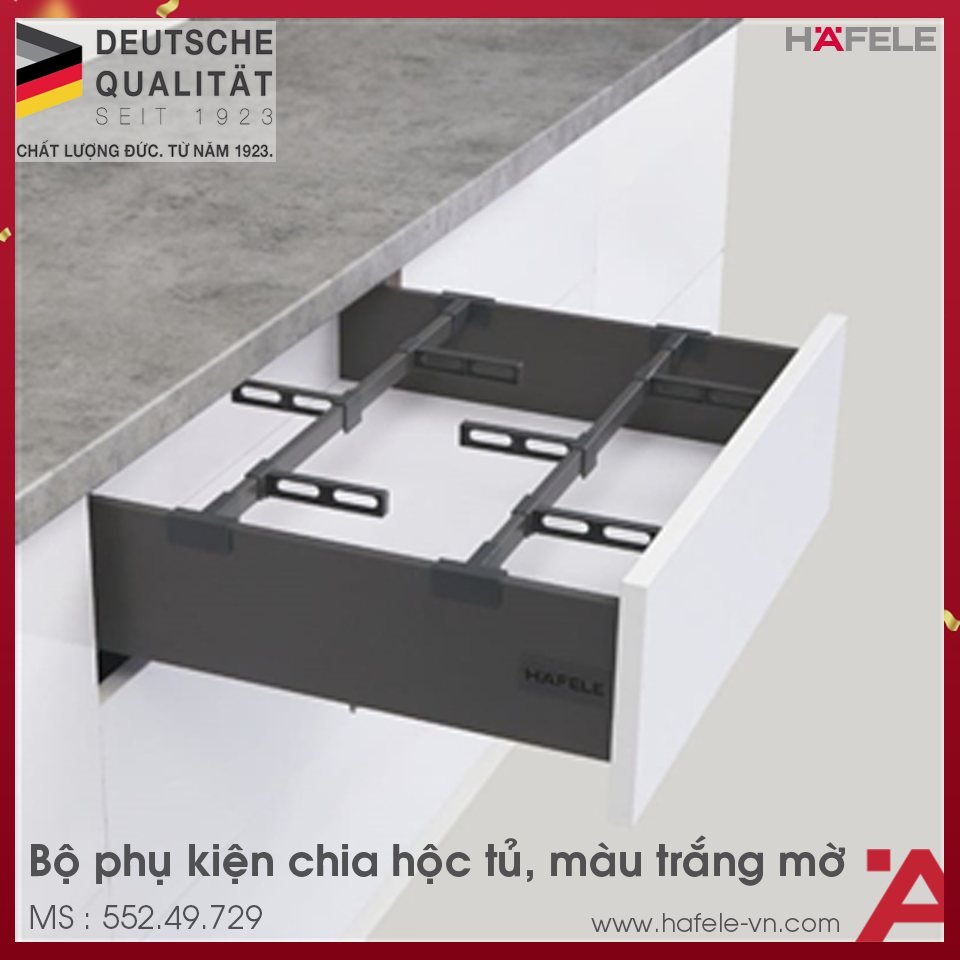 Bộ Phụ Kiện Chia Hộc Tủ 1200mm Hafele 552.49.729