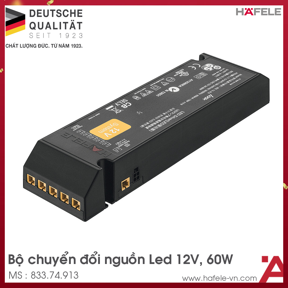 Biến Điện Hệ Thống 12V 60W Hafele 833.74.913