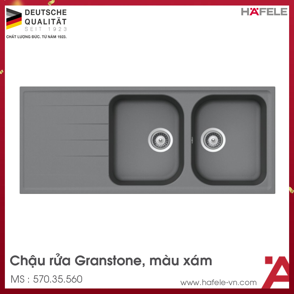 Chậu Rửa Chén HS18-GED2R80 Hafele 570.35.560