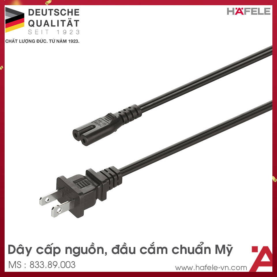 Dây Cắm Nguồn Đèn Led Chuẩn Mỹ Hafele 833.89.003