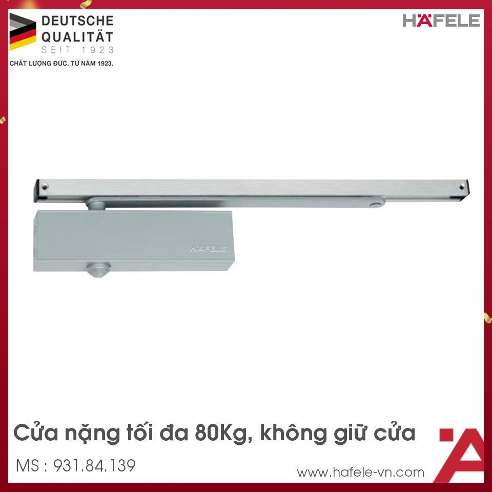 Tay Đẩy Hơi Cùi Chỏ 80Kg DCL55 Hafele 931.84.139