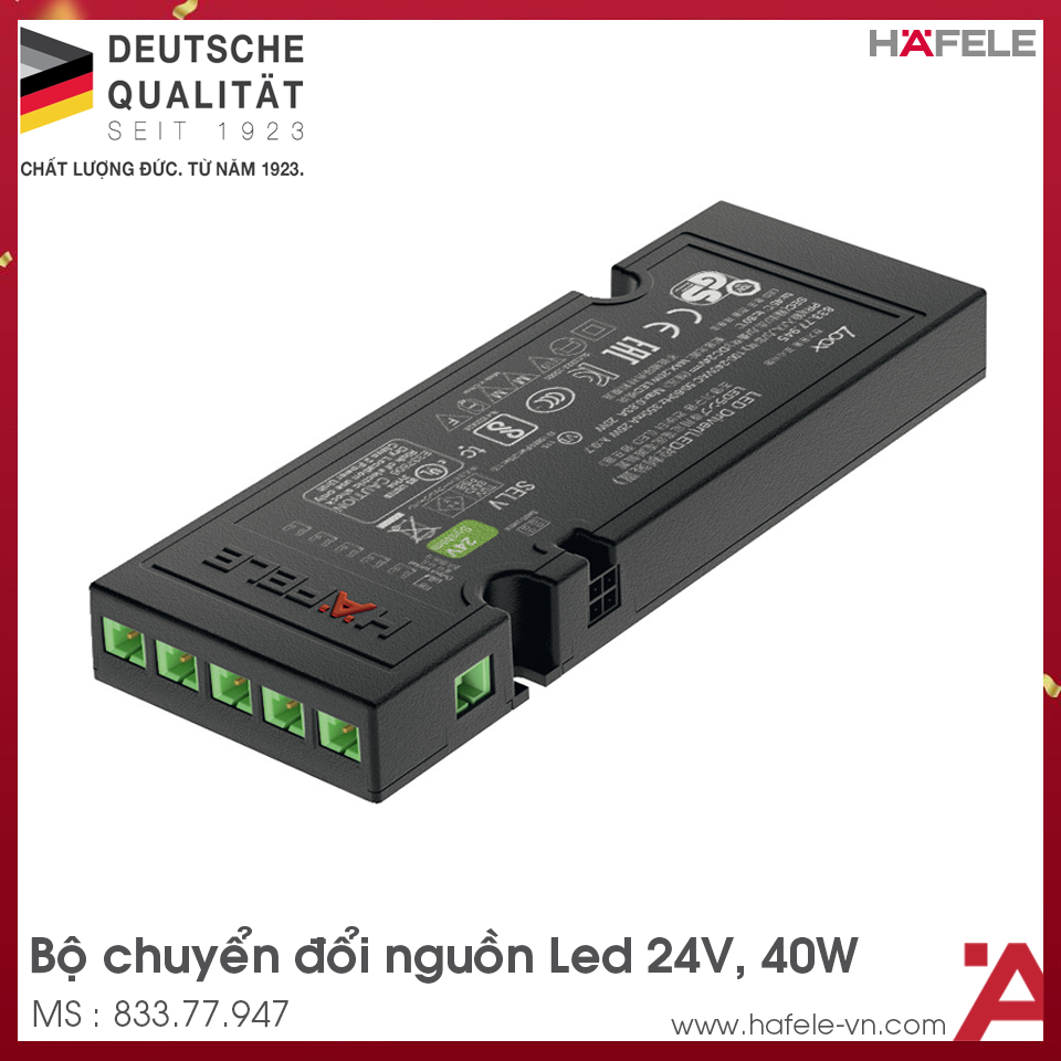 Bộ Chuyển Nguồn LED 24V 40W Hafele 833.77.947