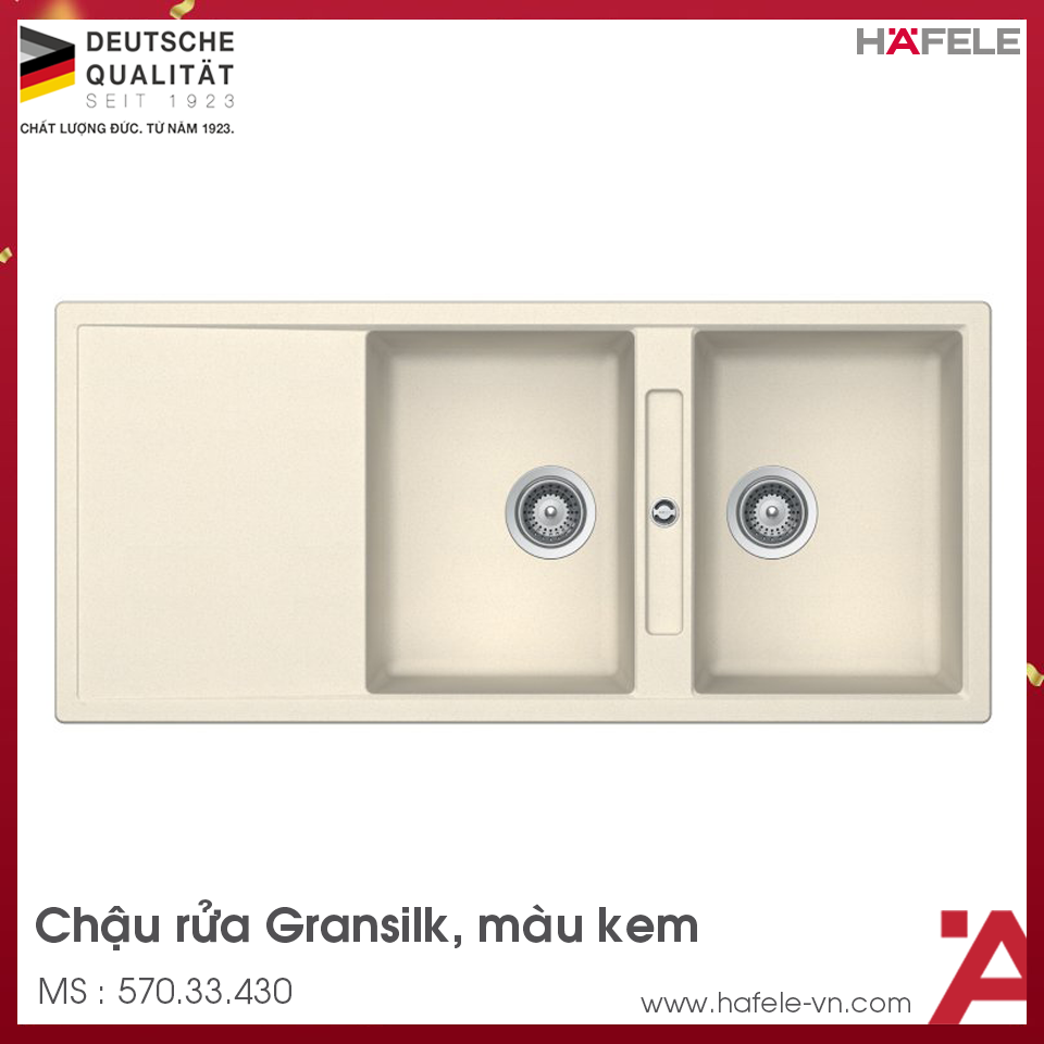 Chậu Rửa Chén Đá HS20-GKD2S80 Hafele 570.33.430