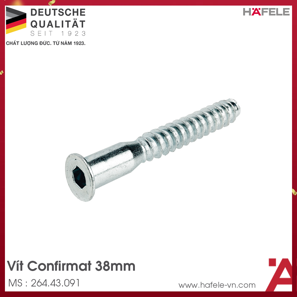 Vít Confirmat 38mm Hafele 264.43.091