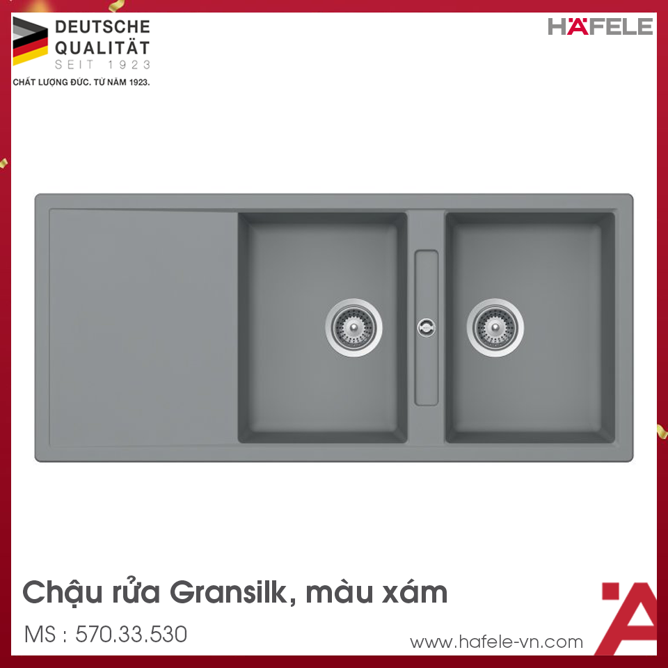 Chậu Rửa Chén Đá HS20-GKD2S80 Hafele 570.33.530