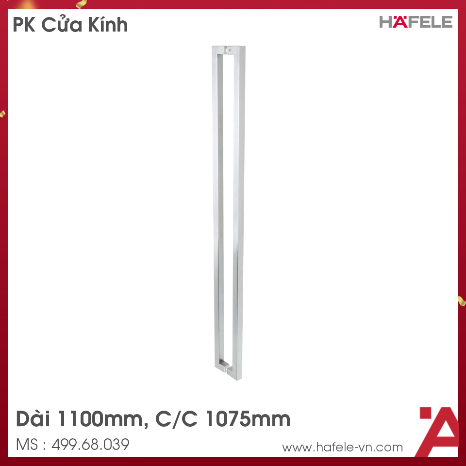 Tay Nắm Kéo Vuông C/C 1075mm Hafele 499.68.039
