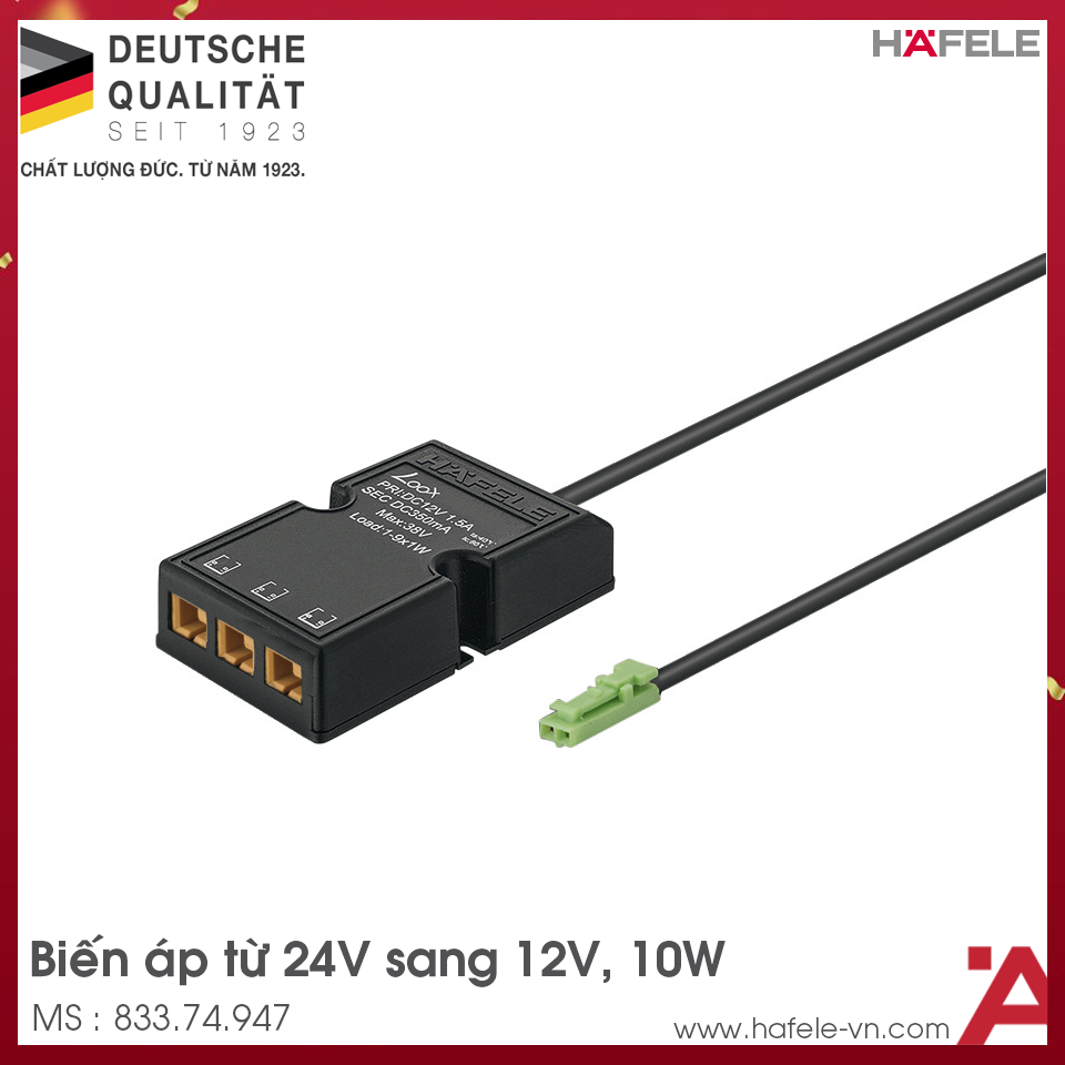 Biến Áp Đèn Led 24V Sang 12V Hafele 833.74.947