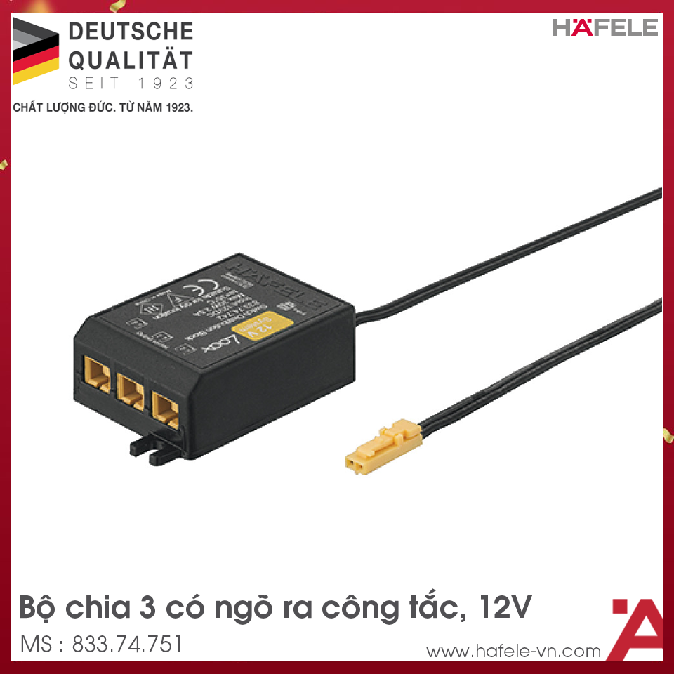 Bộ Chia Đèn Led 12V 3 Ngõ Ra Hafele 833.74.751