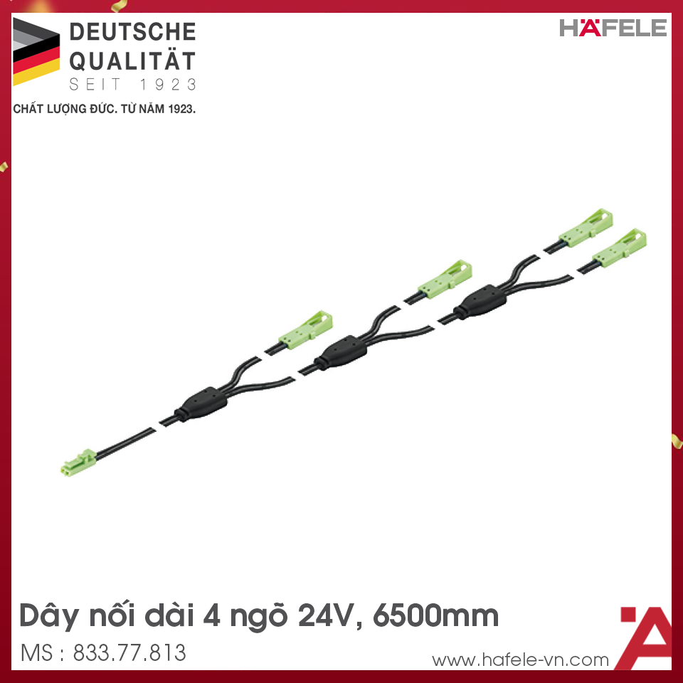 Dây Nối Chia 4 Ngõ 24V Hafele 833.77.813