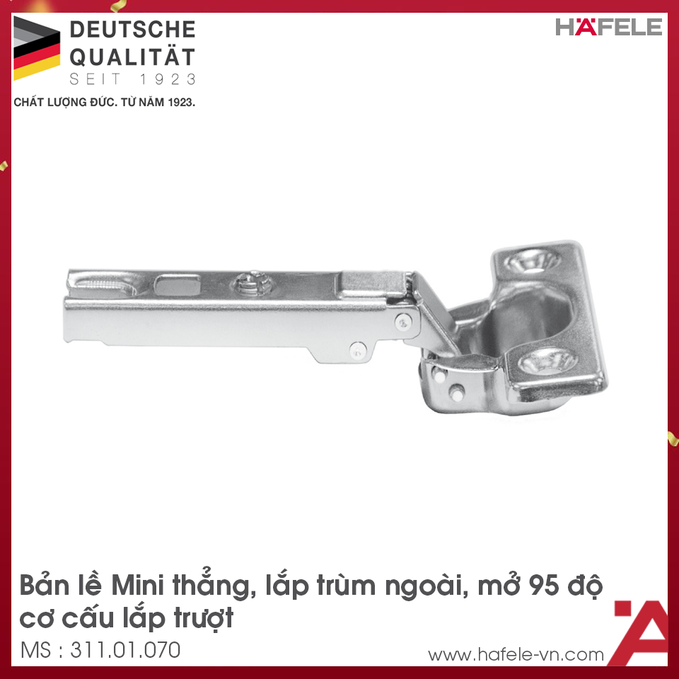 Bản Lề Trùm Ngoài Metalla Mini A 110º Hafele 311.01.070