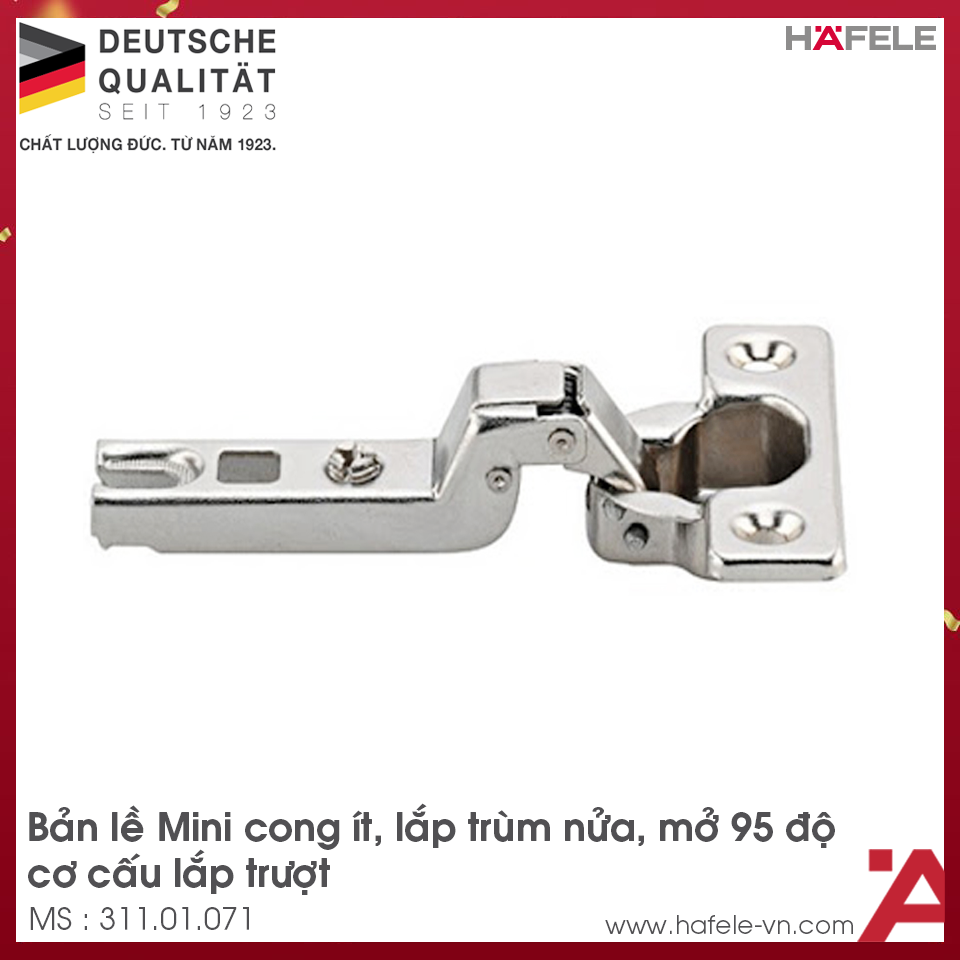 Bản Lề Trùm Nửa Metalla Mini A 110º Hafele 311.01.071
