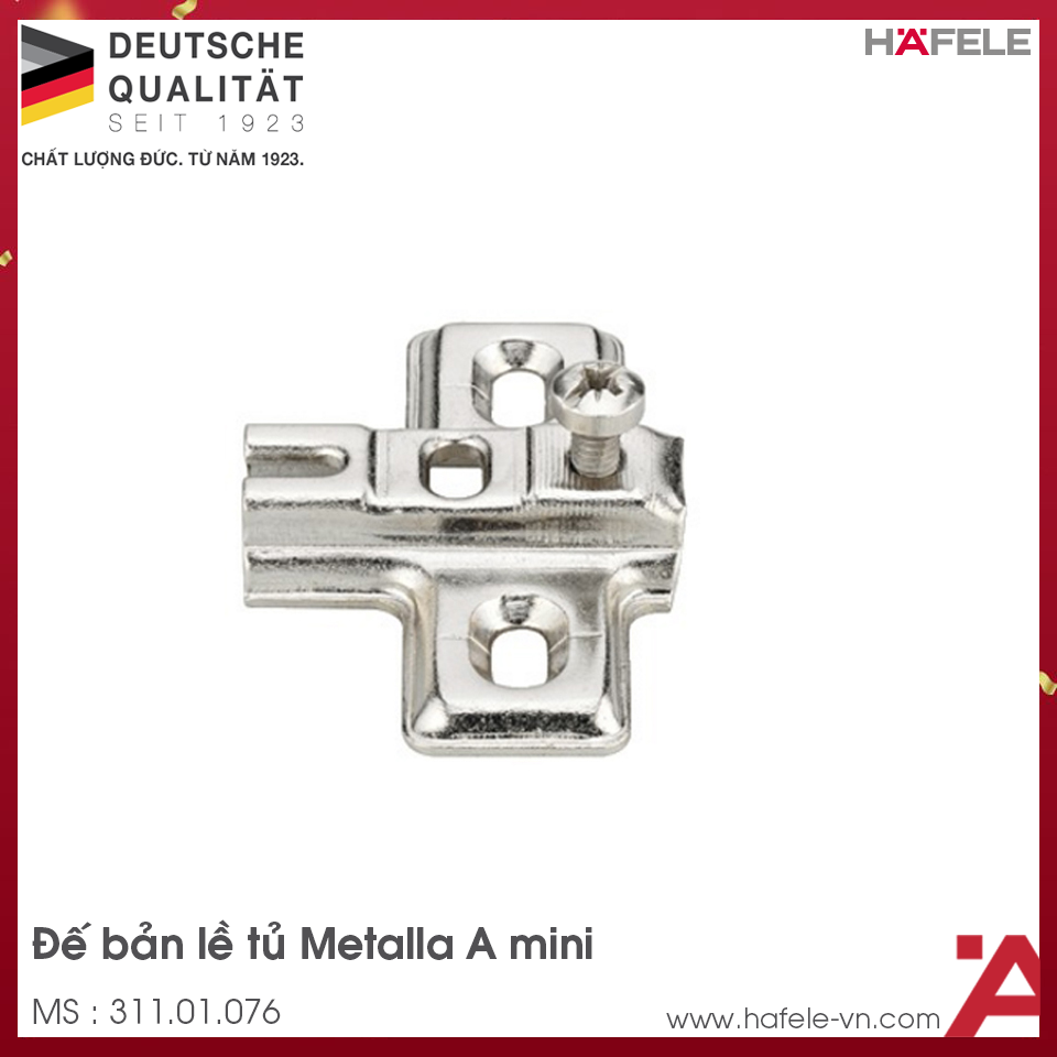Đế Bản Lề Metalla A 2 Lỗ Hafele 311.01.076