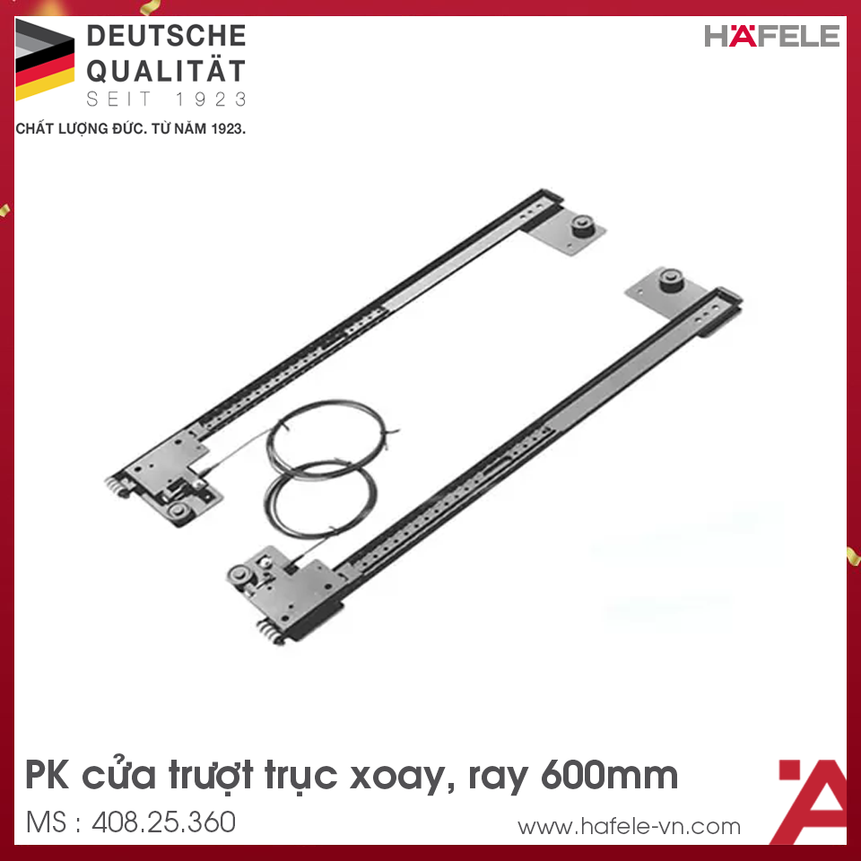 Phụ Kiện Cửa Trượt Xoay Ray 600mm Slido Eclip 16IF/VF Hafele 408.25.360