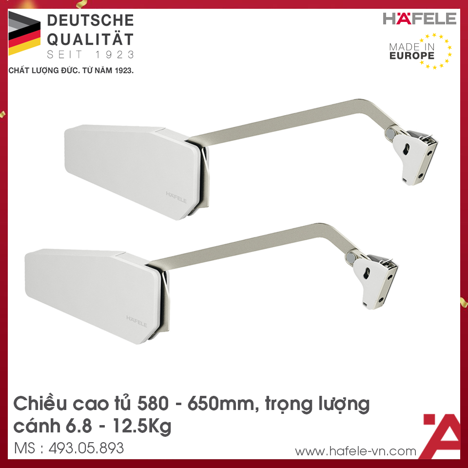 Tay Nâng Free Fold Short E4fs Nắp Trắng Hafele 493.05.893