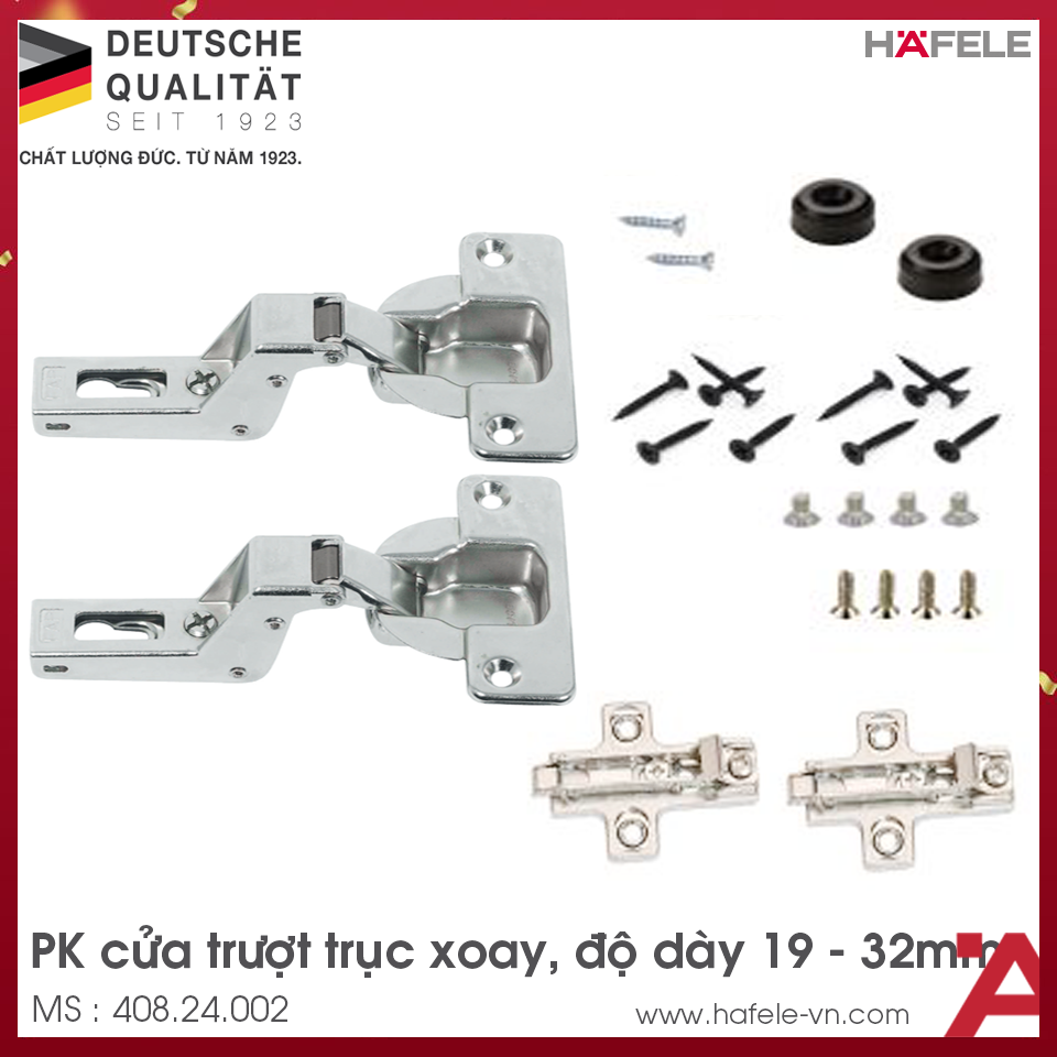Phụ Kiện Bản Lề Cho Cửa 1 Cánh 19 - 32mm Hafele 408.24.002