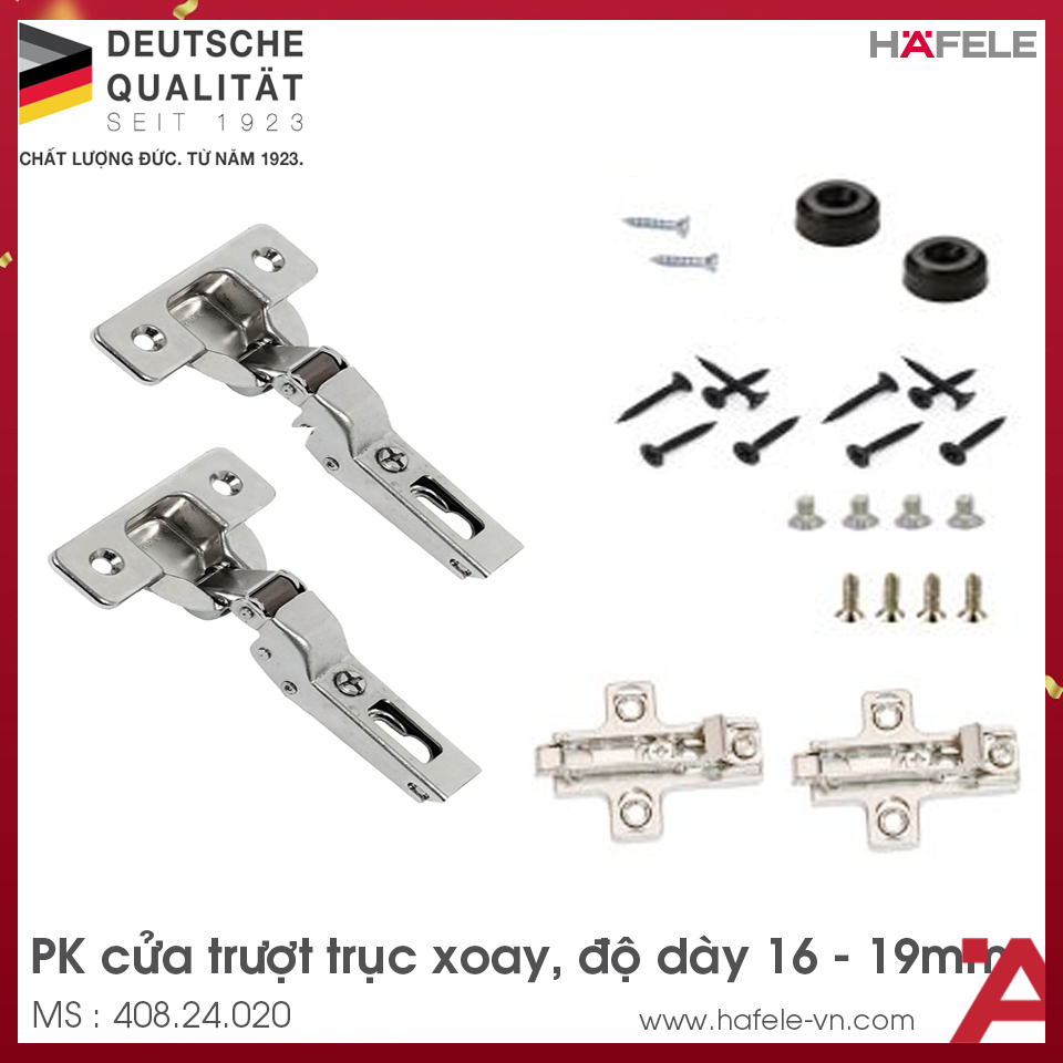 Phụ Kiện Bản Lề Cho Cửa 1 Cánh 16 - 19mm Hafele 408.24.020
